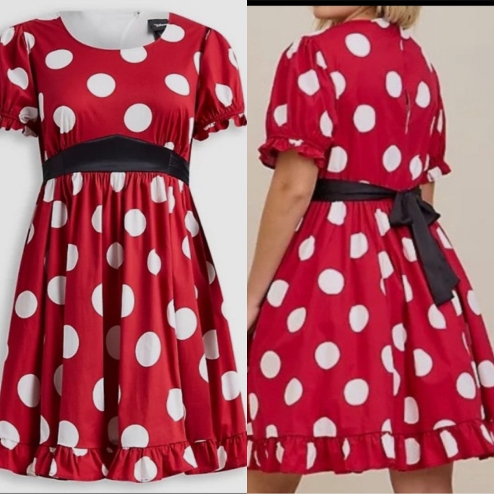 Torrid DISNEY MINNIE MOUSE STRETCH POPLIN DRESS 2X